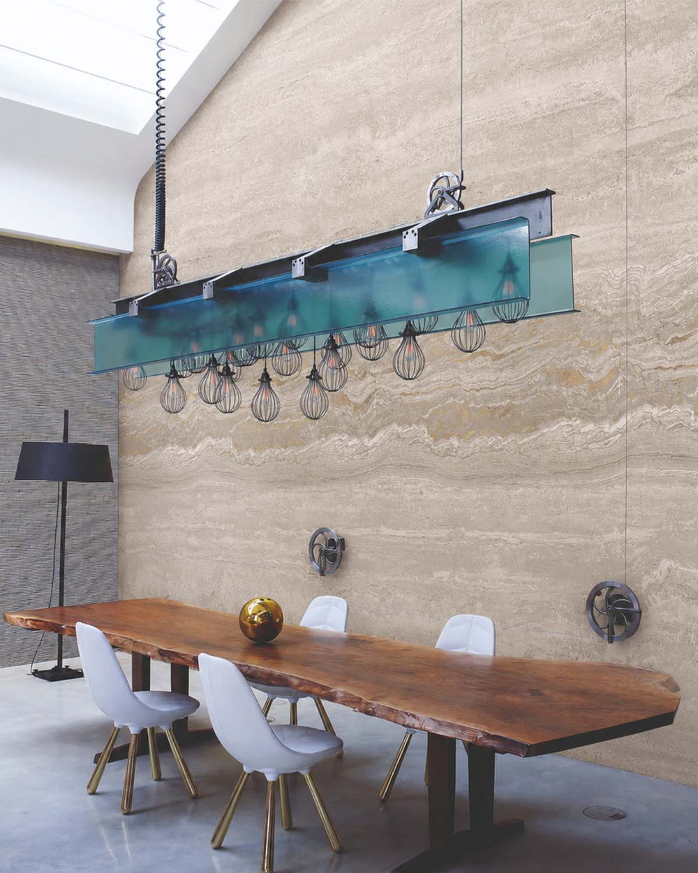 Sepia Tone Stratified Marble Stone Mural M3082
