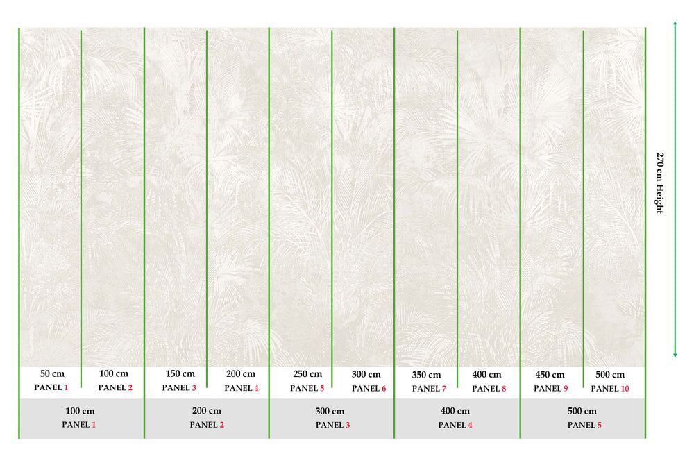 Foggy Day Luxe Areca Palm Leaf Mural M3086
