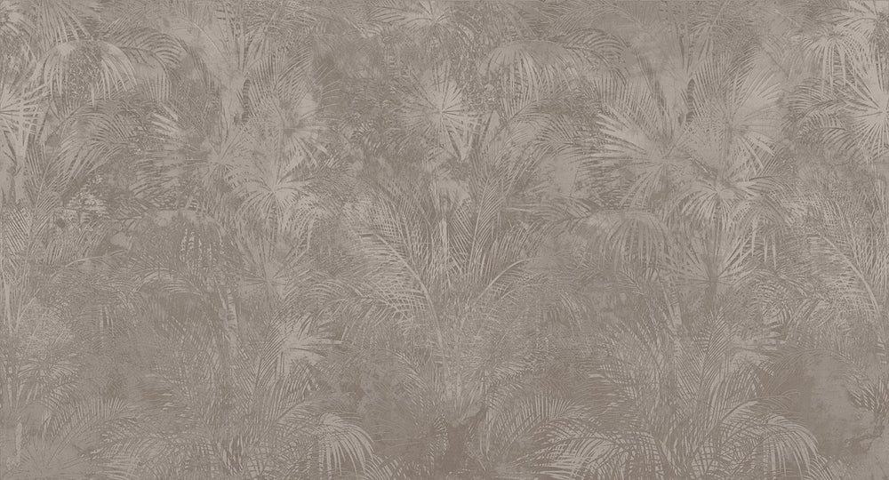 Vintage Khaki Luxe Areca Palm Leaf Mural M3087