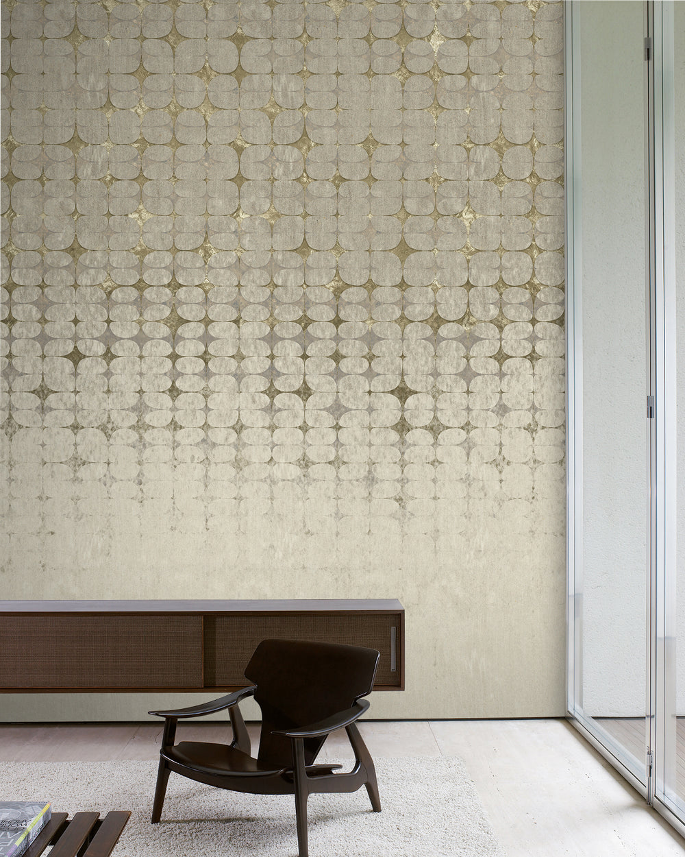 Nomad Gray Architectural Mesh Gradient Mural M3091