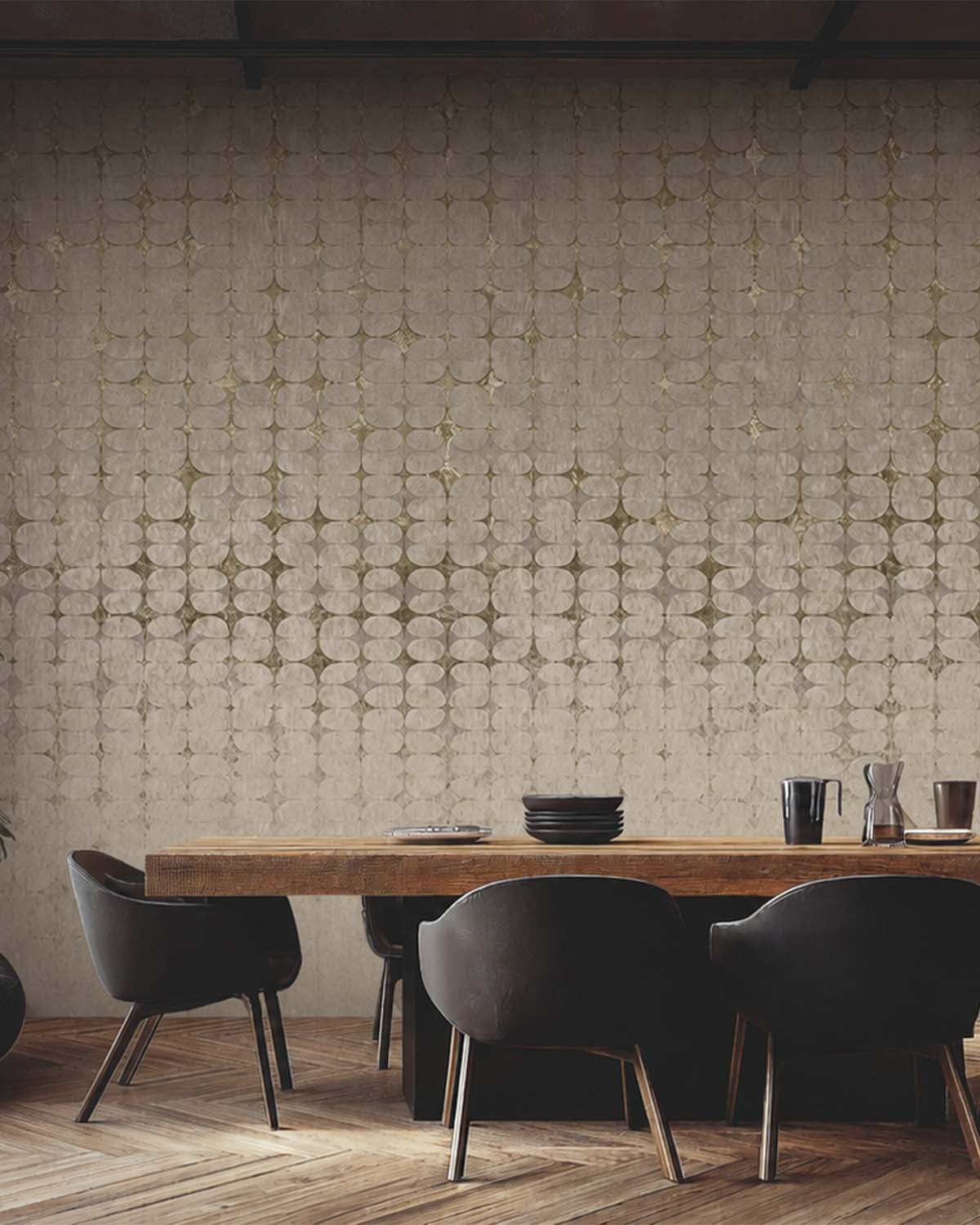 Nomad Gray Architectural Mesh Gradient Mural M3091