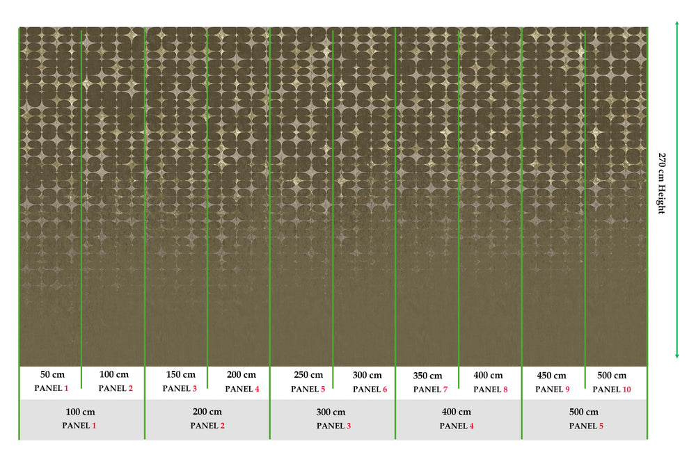 Rikan Brown Architectural Mesh Gradient Mural M3092