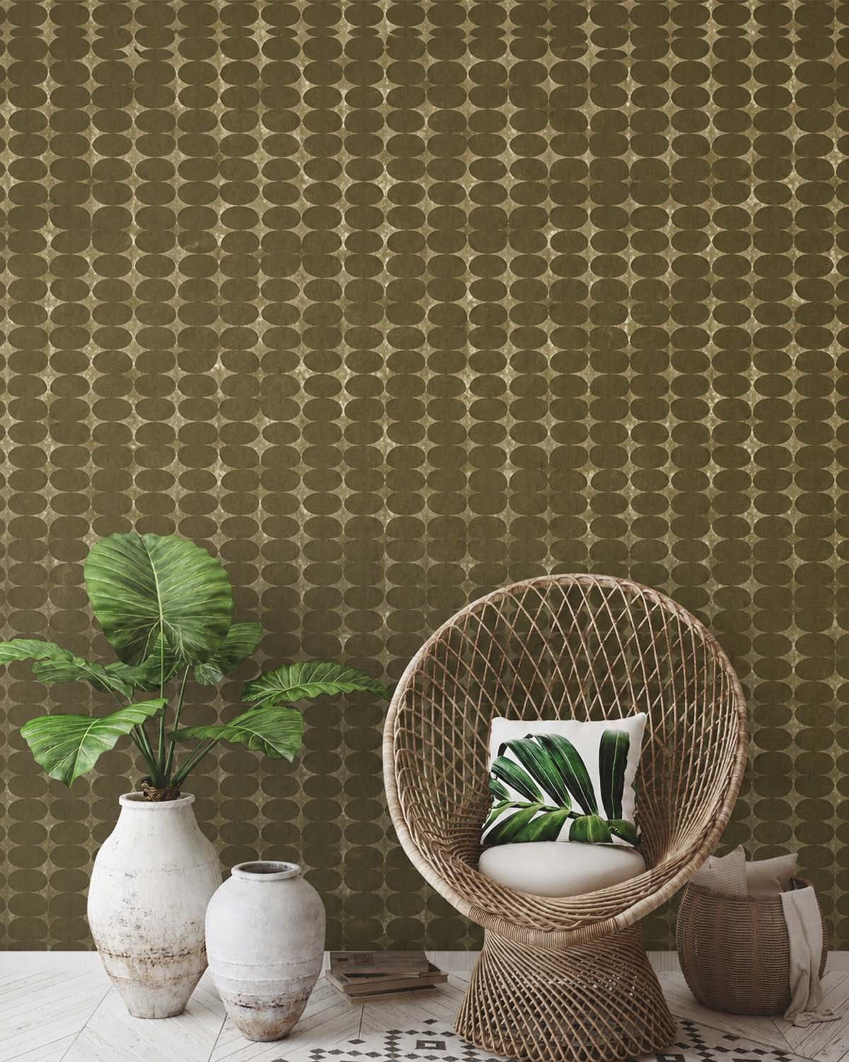 Rikan Brown Architectural Mesh Gradient Mural M3092