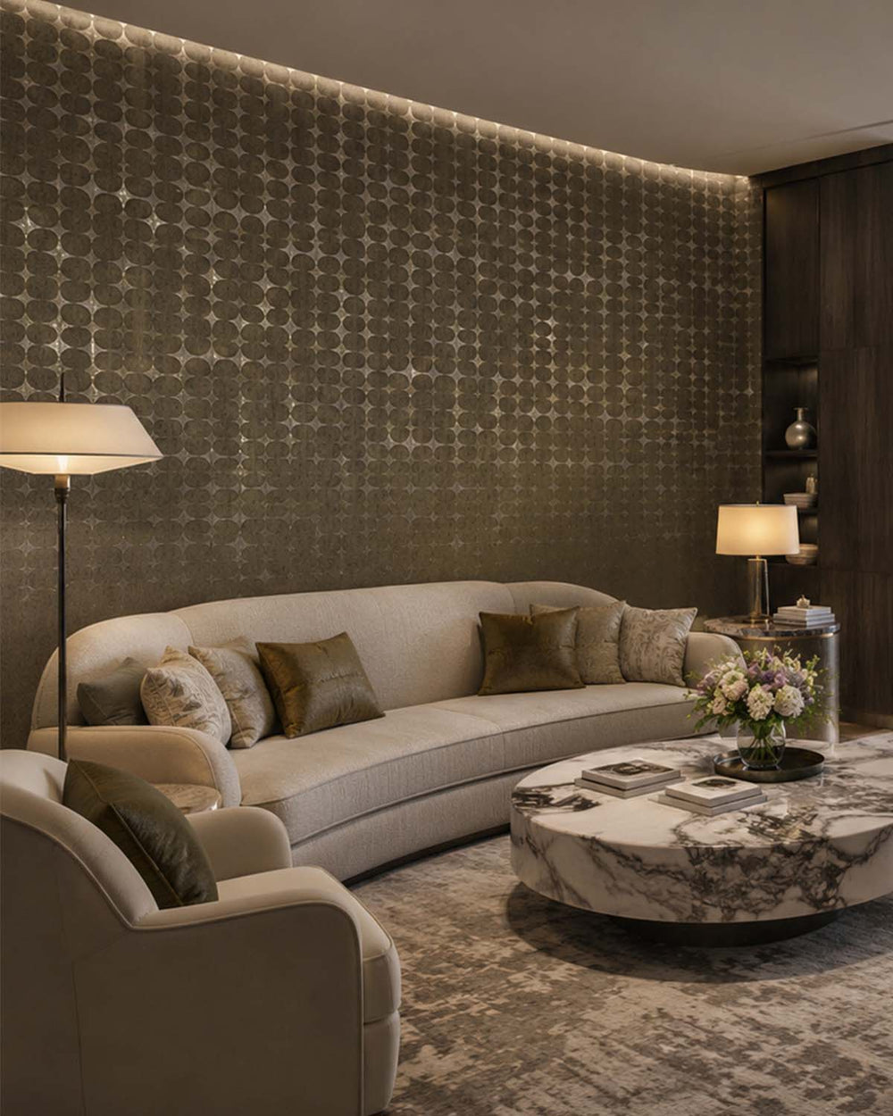 Rikan Brown Architectural Mesh Gradient Mural M3092