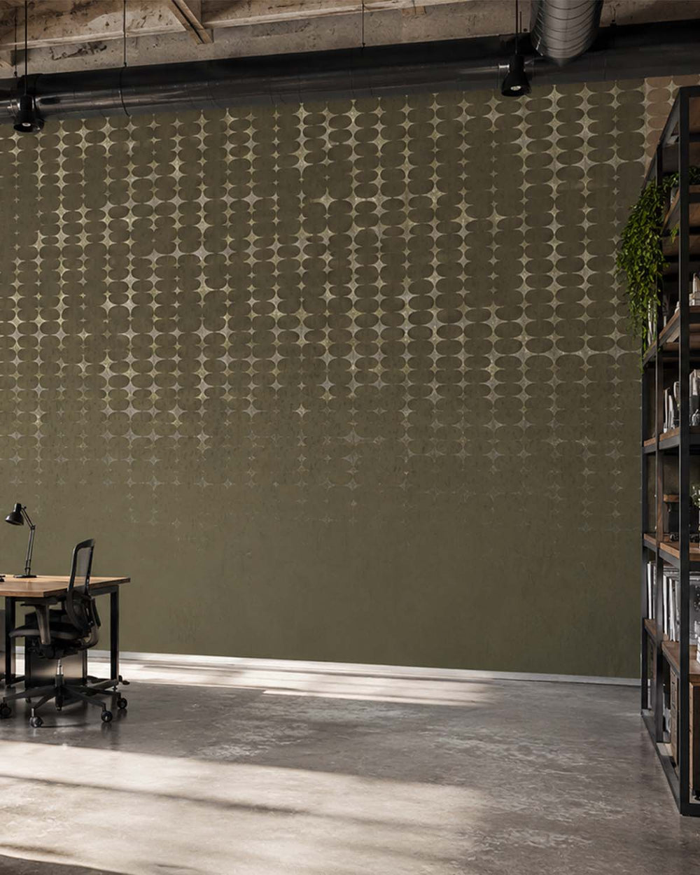 Rikan Brown Architectural Mesh Gradient Mural M3092