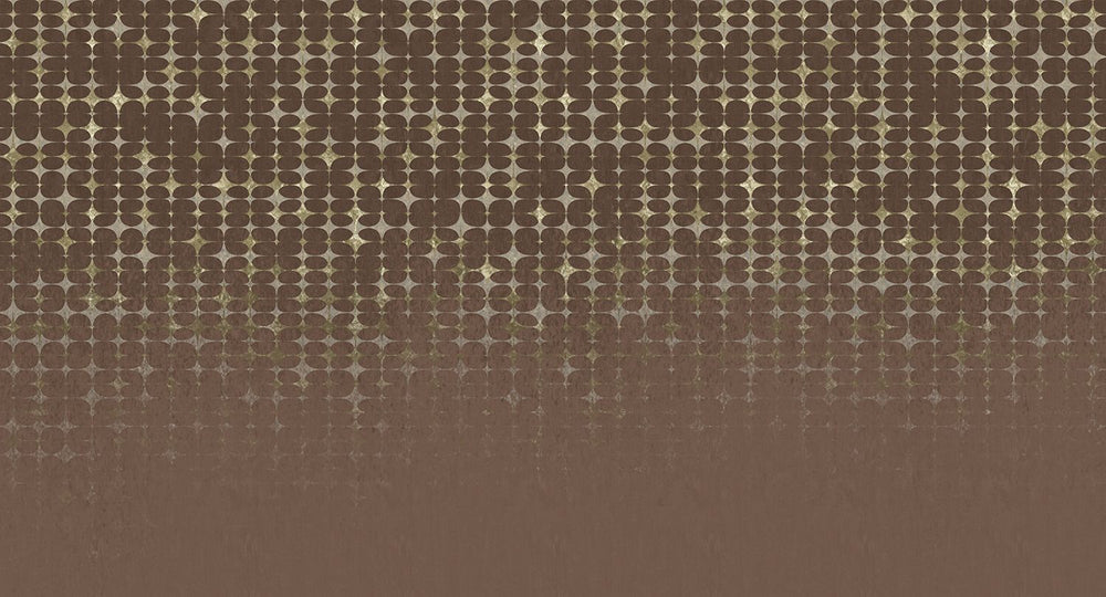 Caramelized Walnut Architectural Mesh Gradient Mural M3093