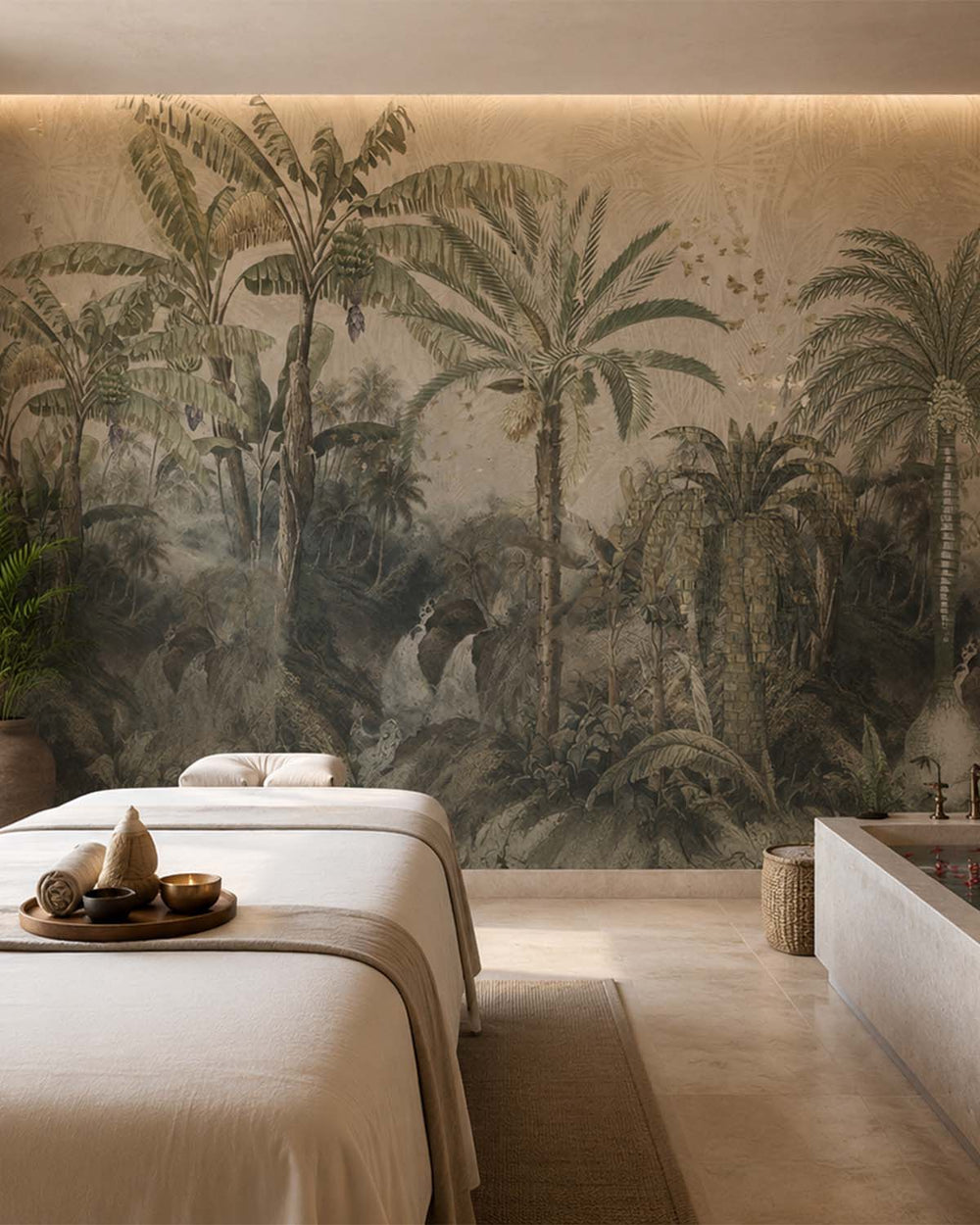 Ivy Green Antique Botanical Jungle Scene Mural M3094