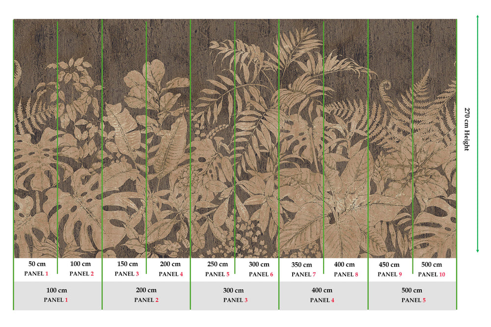 Brown Fox Safari Jungle Canopy Mural M3098