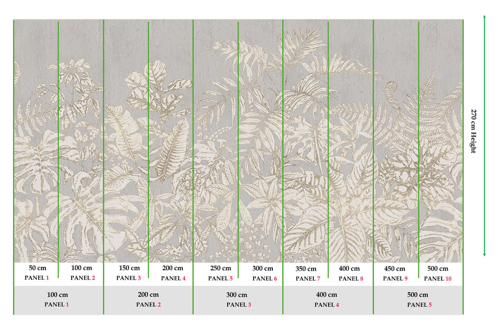 Grey Marble Safari Jungle Canopy Mural M3099
