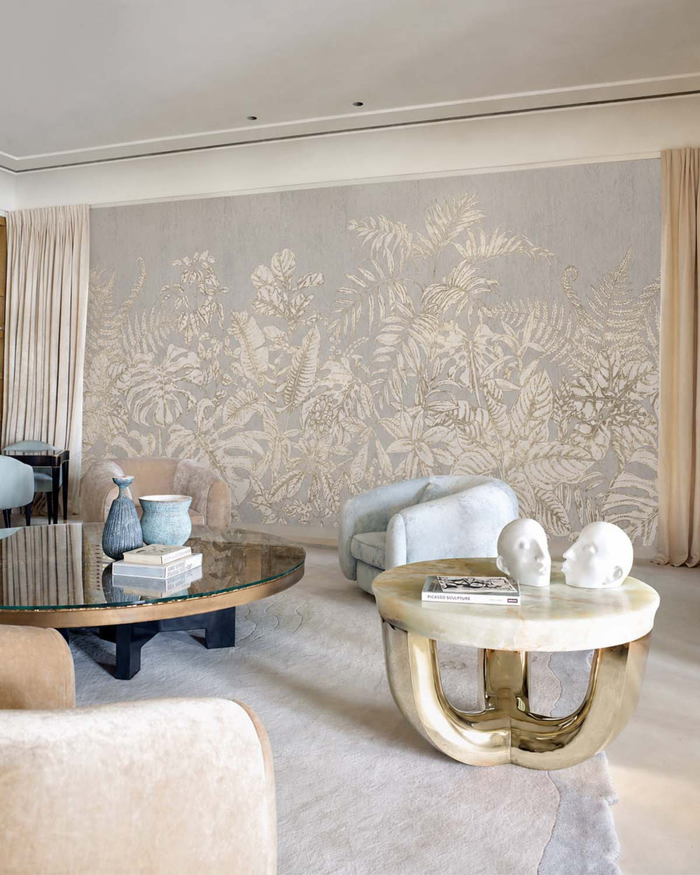 Grey Marble Safari Jungle Canopy Mural M3099