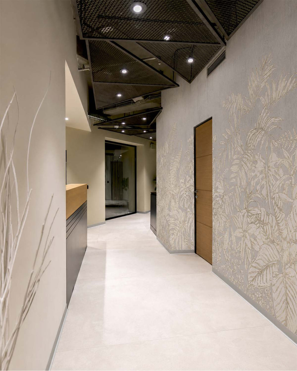 Grey Marble Safari Jungle Canopy Mural M3099