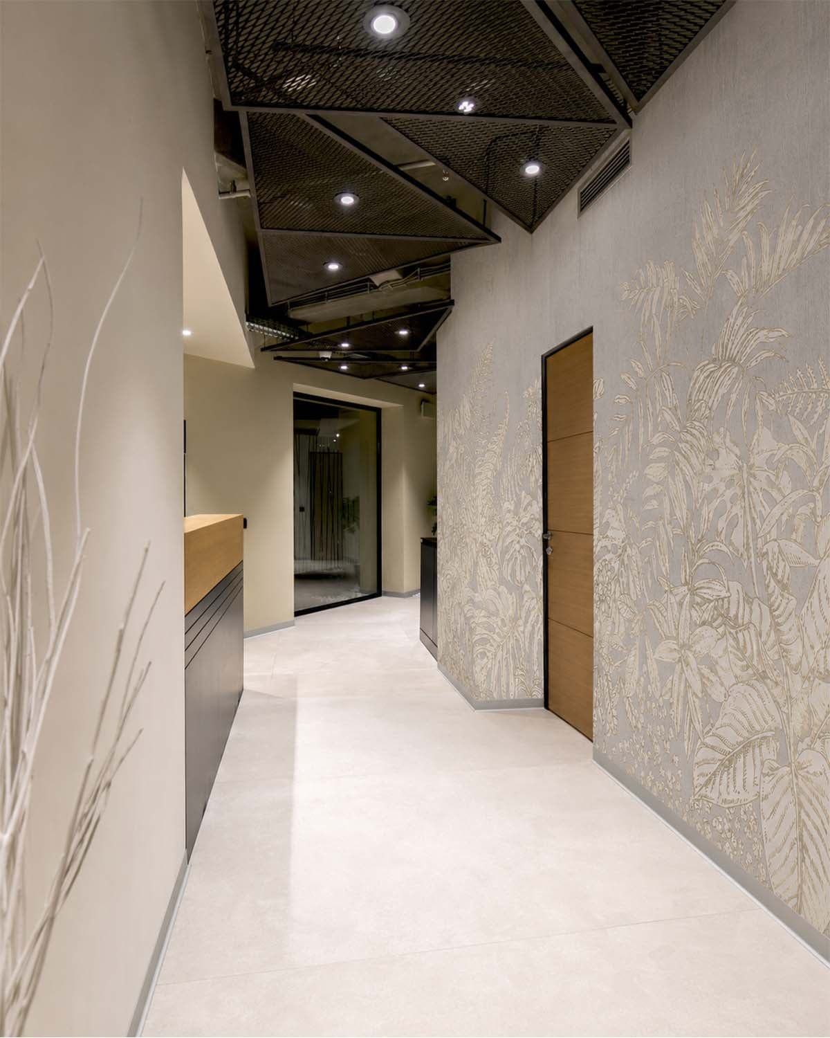 Grey Marble Safari Jungle Canopy Mural M3099