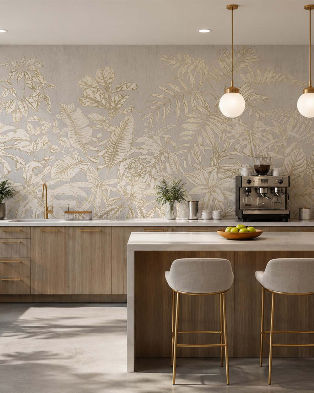 Grey Marble Safari Jungle Canopy Mural M3099