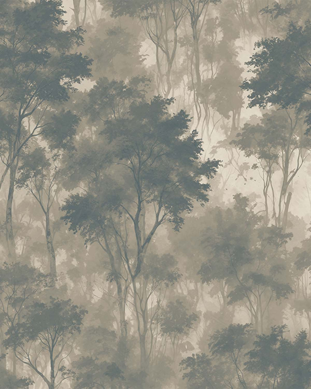 Dawnstone Gray Serenity Forest Mural M3101