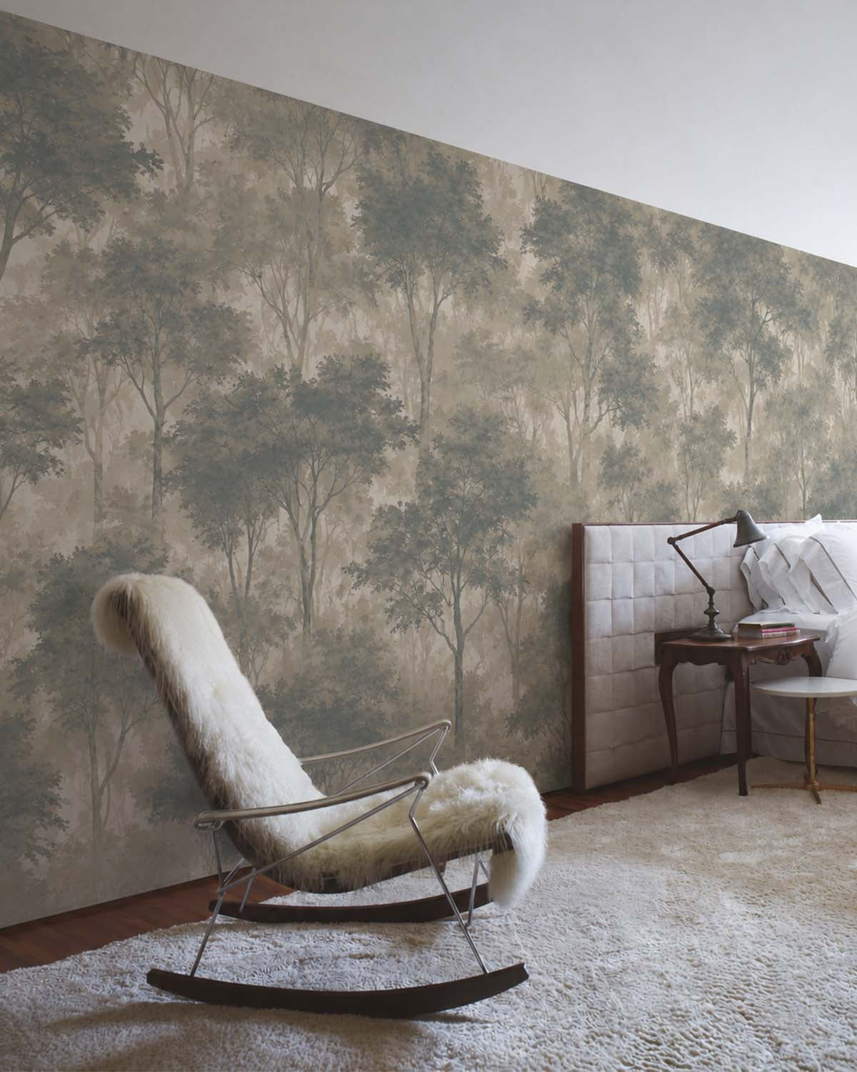 Dawnstone Gray Serenity Forest Mural M3101
