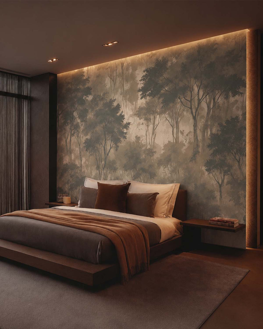 Dawnstone Gray Serenity Forest Mural M3101