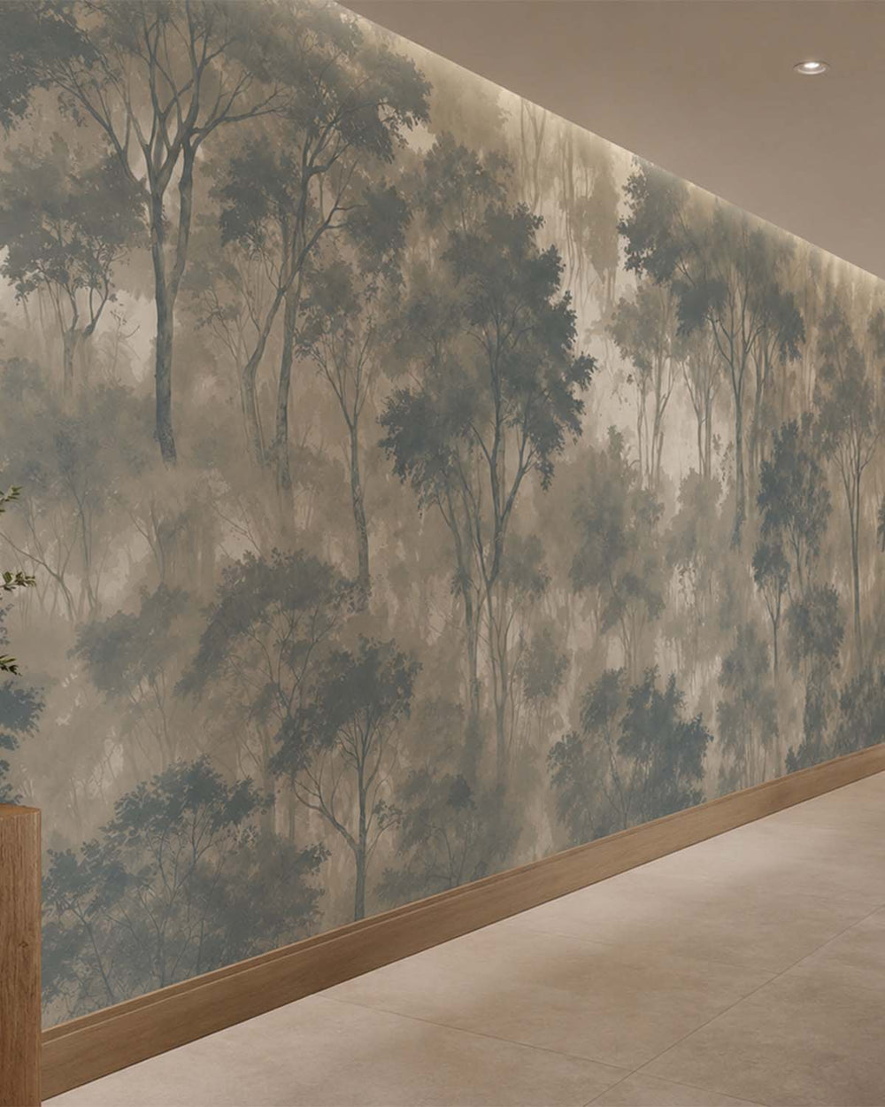 Dawnstone Gray Serenity Forest Mural M3101