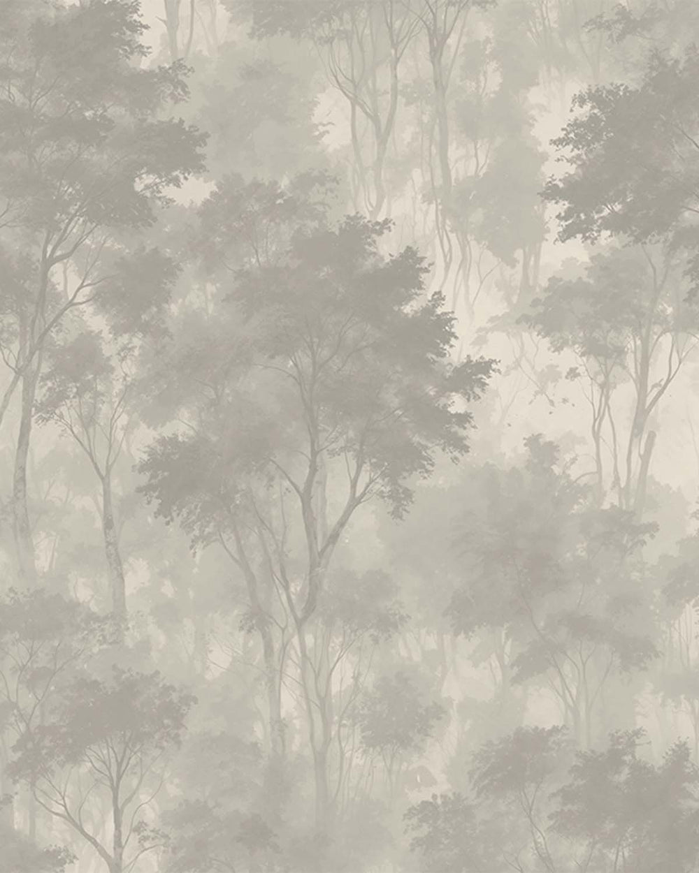 Smoky Day Serenity Forest Mural M3102