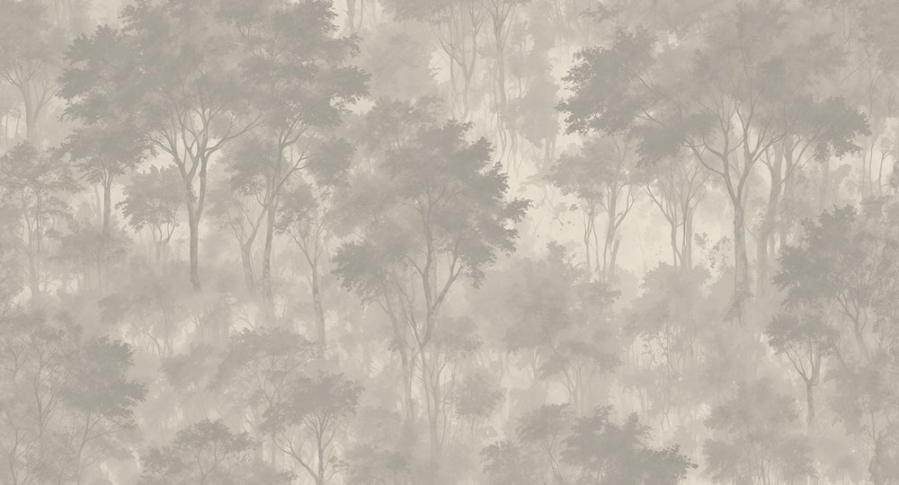 Smoky Day Serenity Forest Mural M3102