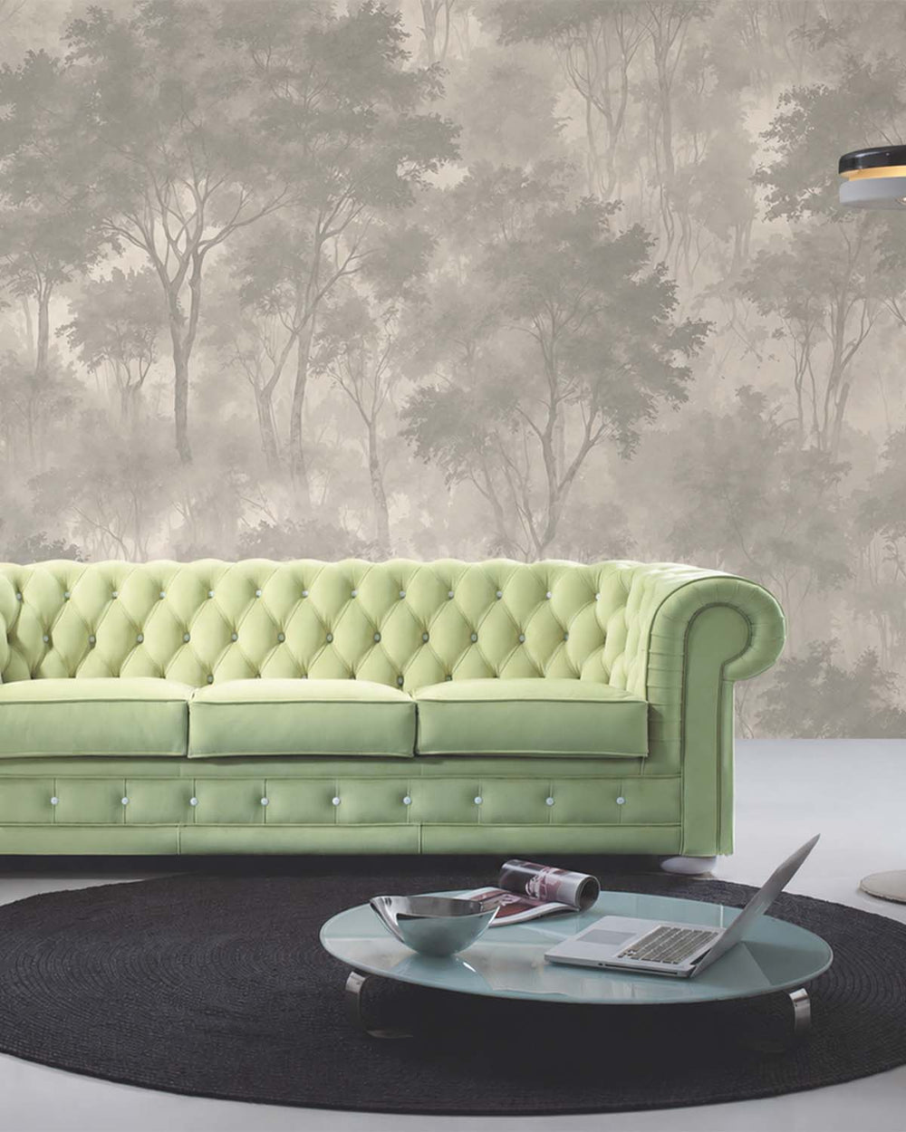 Smoky Day Serenity Forest Mural M3102