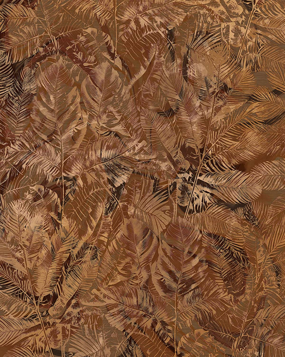 Loquat Brown Luxe Earthy Palm Abstract Mural M3103