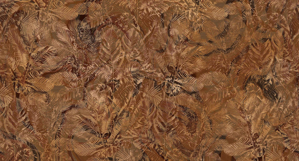 Loquat Brown Luxe Earthy Palm Abstract Mural M3103