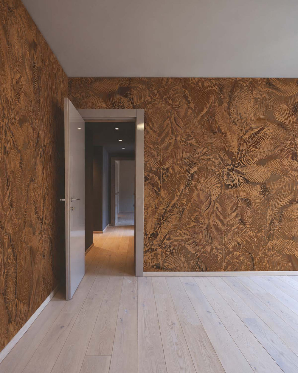 Loquat Brown Luxe Earthy Palm Abstract Mural M3103