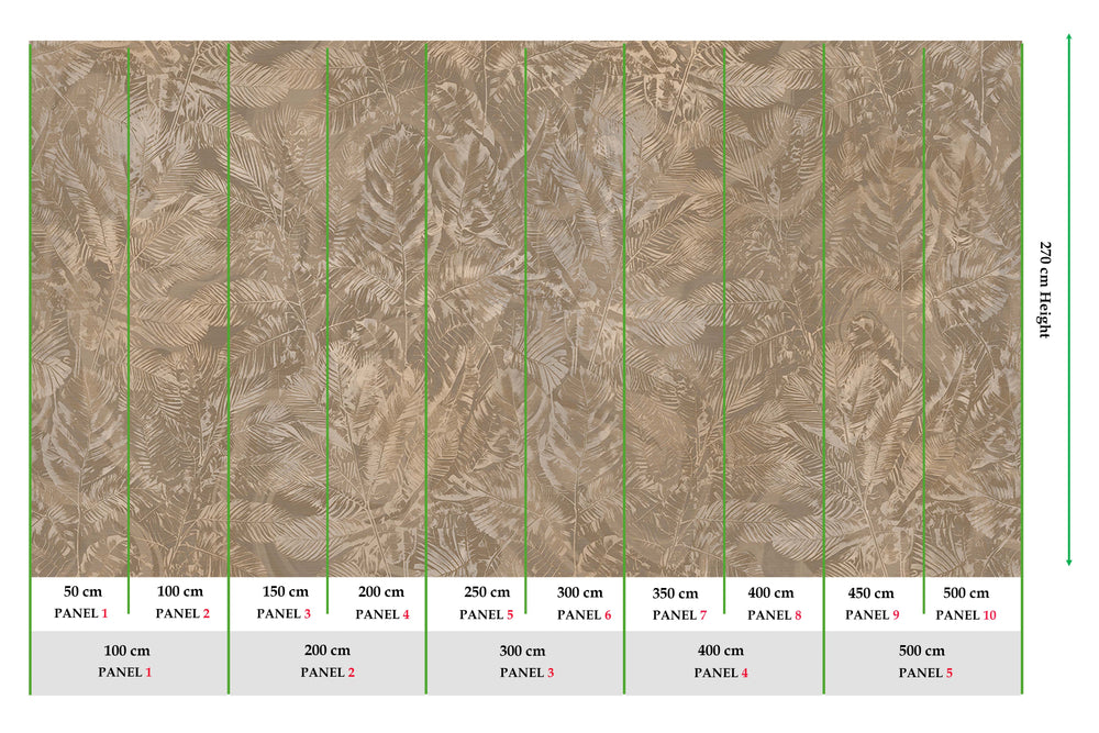 Baneblade Brown Luxe Earthy Palm Abstract Mural M3104