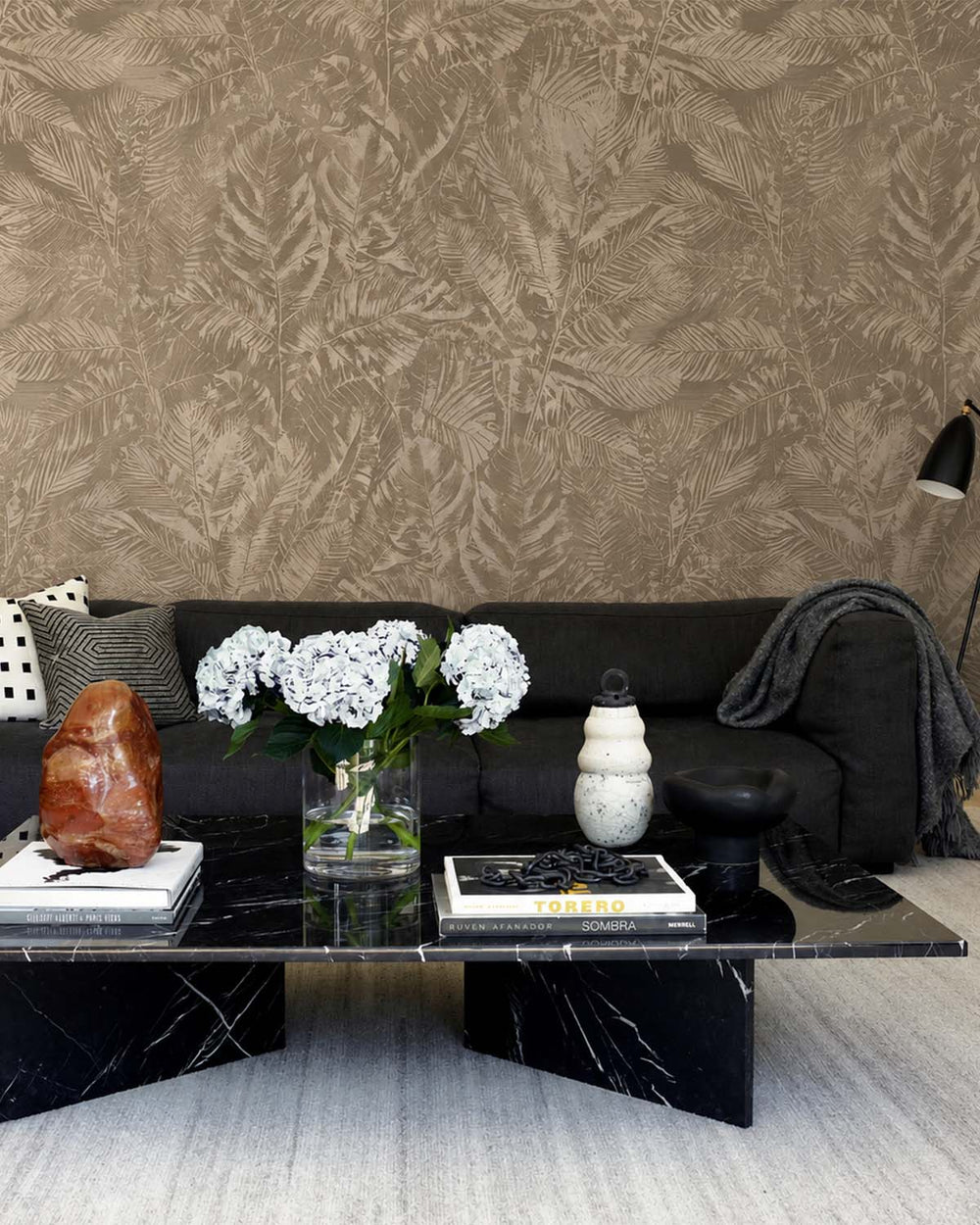 Baneblade Brown Luxe Earthy Palm Abstract Mural M3104