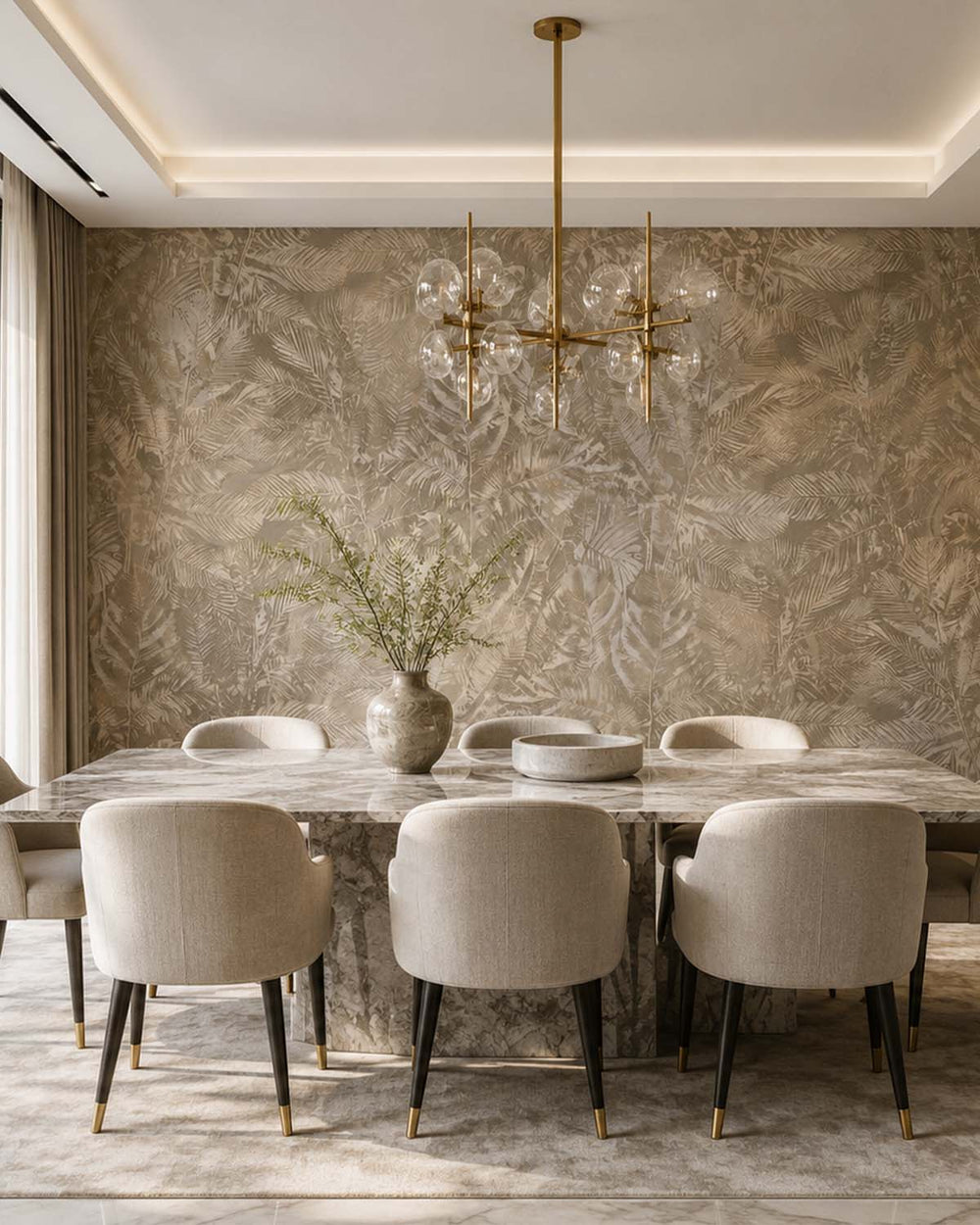 Baneblade Brown Luxe Earthy Palm Abstract Mural M3104