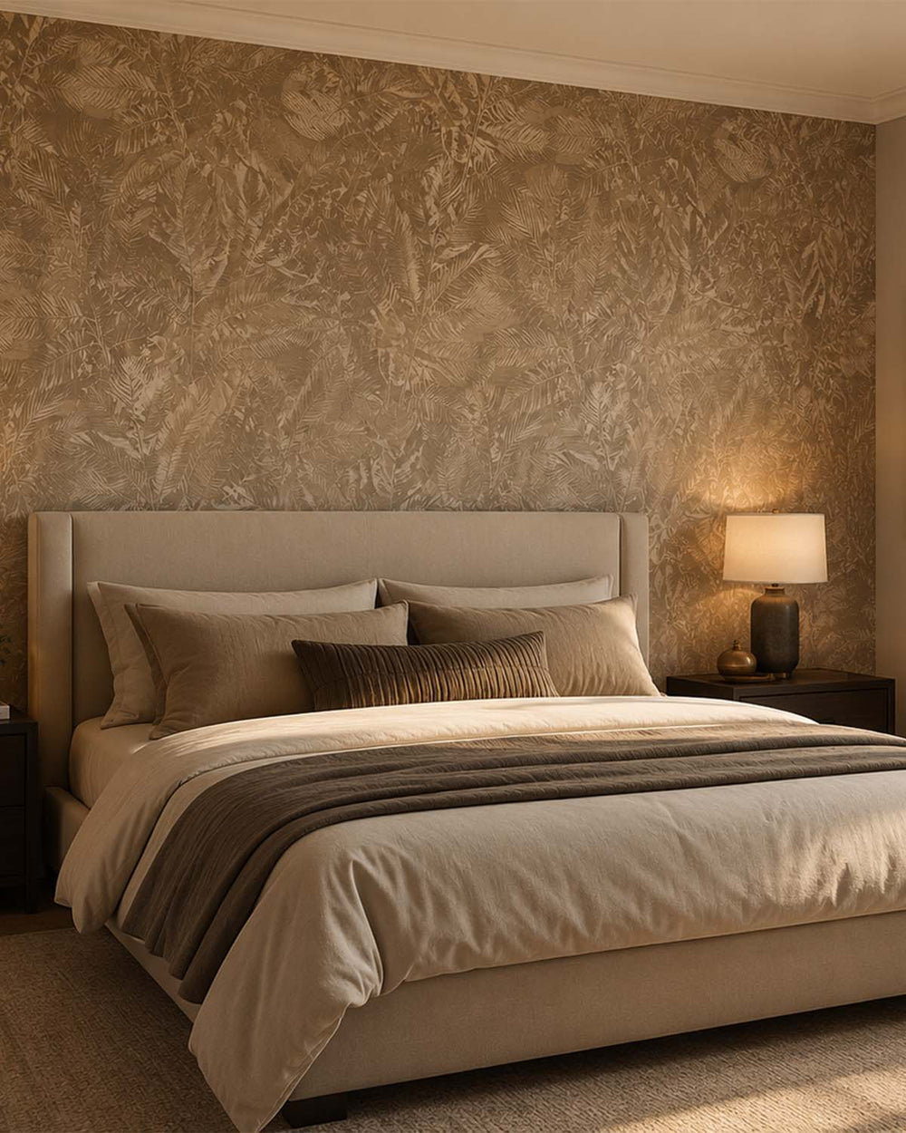 Baneblade Brown Luxe Earthy Palm Abstract Mural M3104