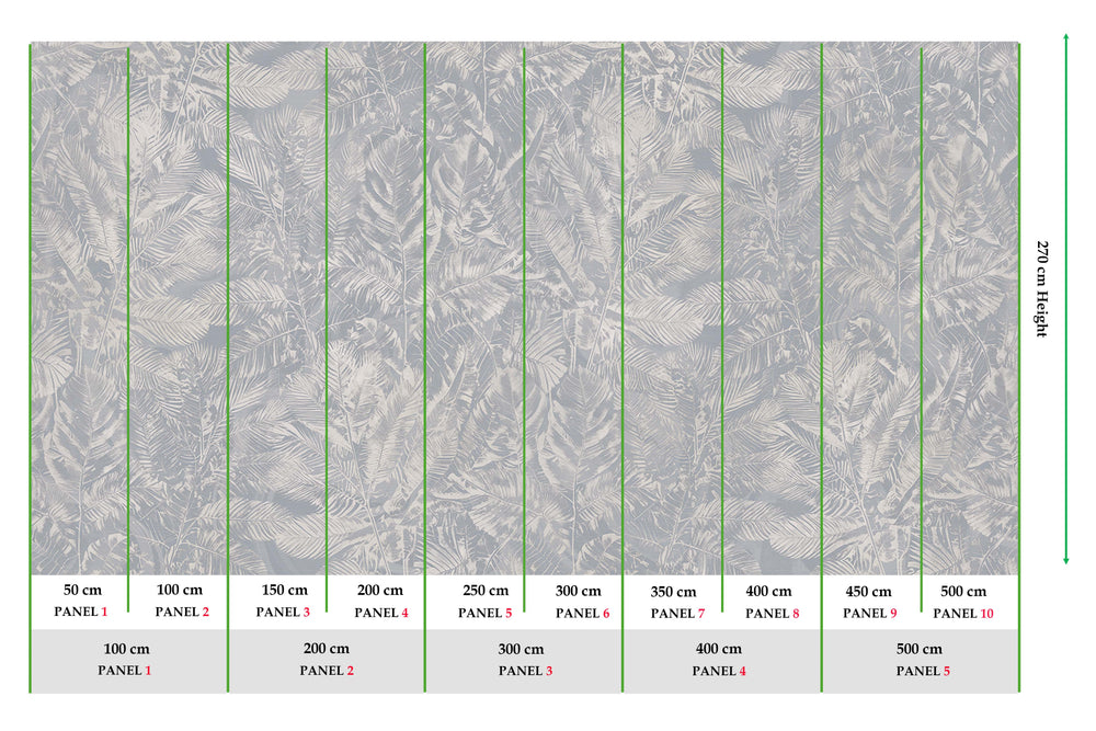 Astroscopus Grey Luxe Earthy Palm Abstract Mural M3105