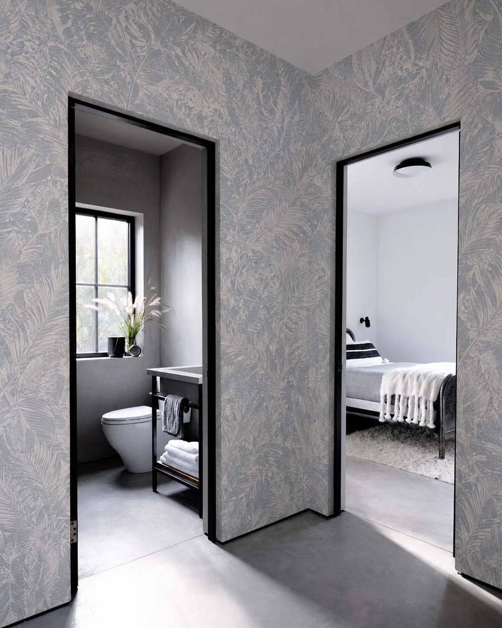 Astroscopus Grey Luxe Earthy Palm Abstract Mural M3105