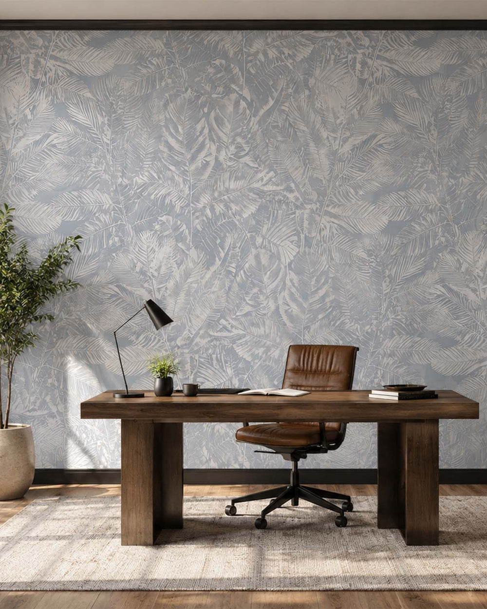 Astroscopus Grey Luxe Earthy Palm Abstract Mural M3105