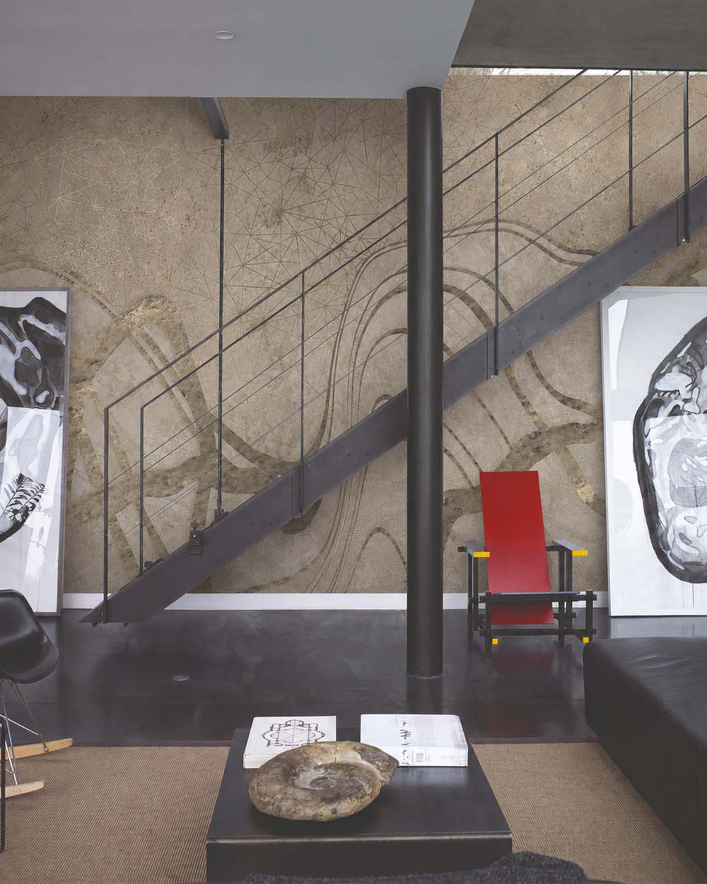 Nomadic Taupe Gilded Dune Panoramic Mural M3109