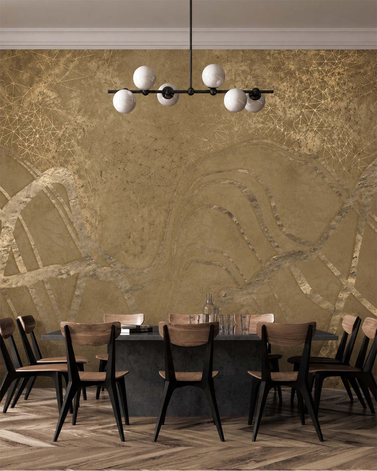 Ridgecrest Gilded Dune Panoramic Mural M3110