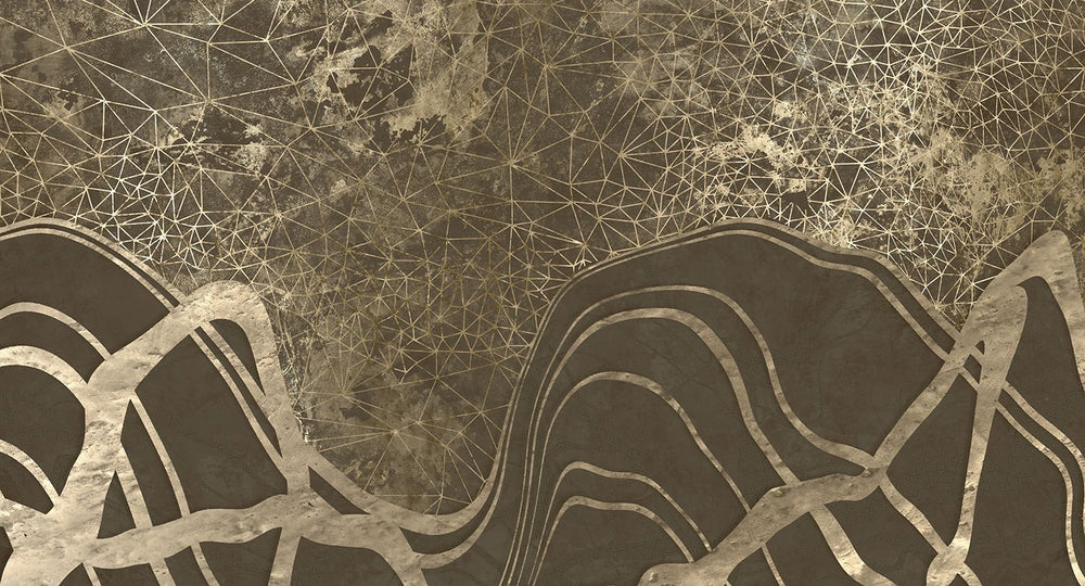 Metallic Bronze Gilded Dune Panoramic Mural M3111