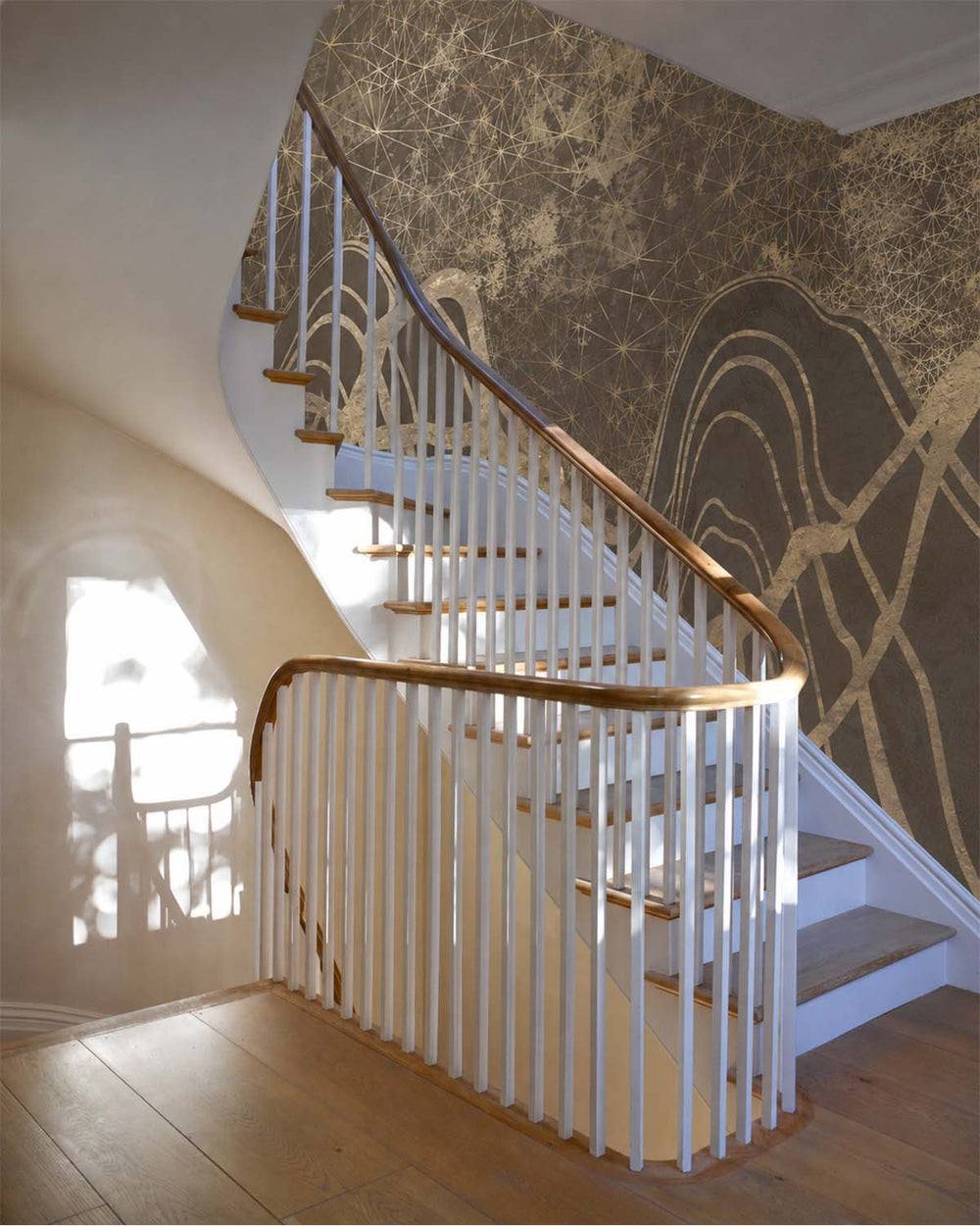 Metallic Bronze Gilded Dune Panoramic Mural M3111