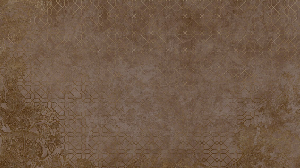 Axinite Antique Geometric & Floral Mural M3116