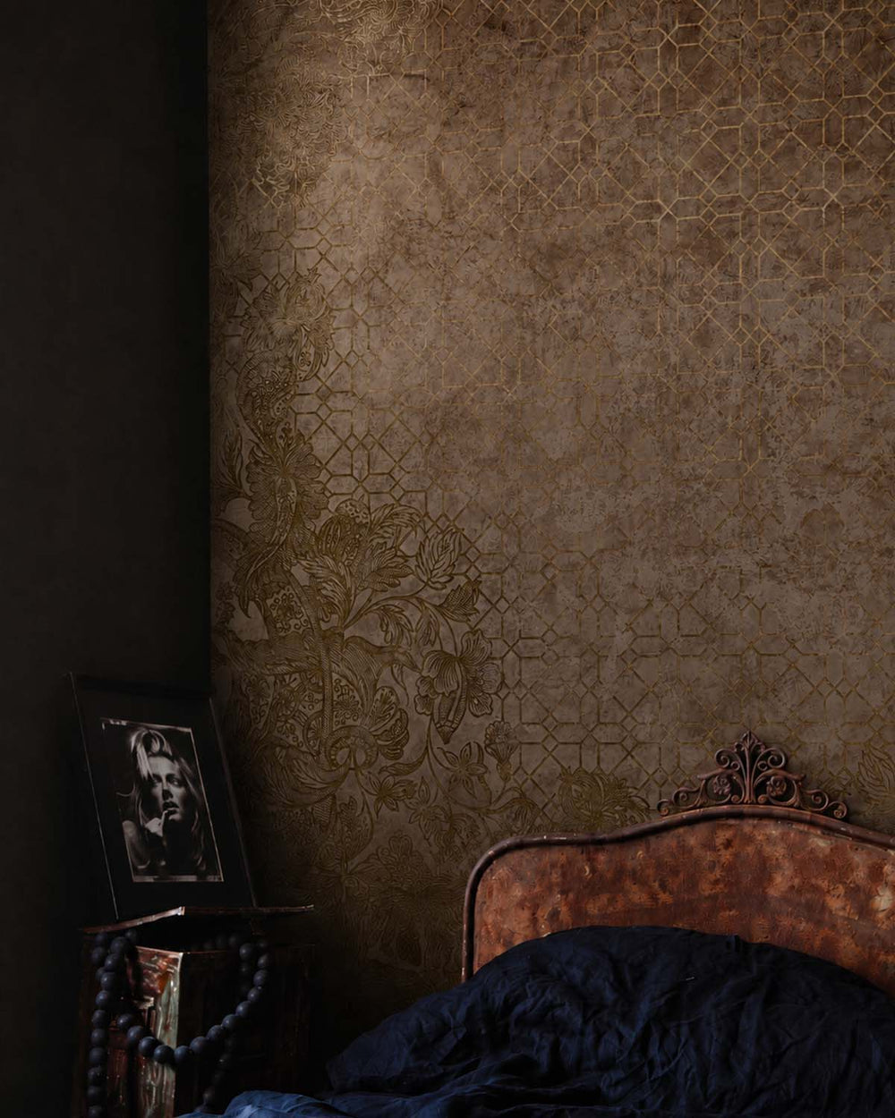 Axinite Antique Geometric & Floral Mural M3116