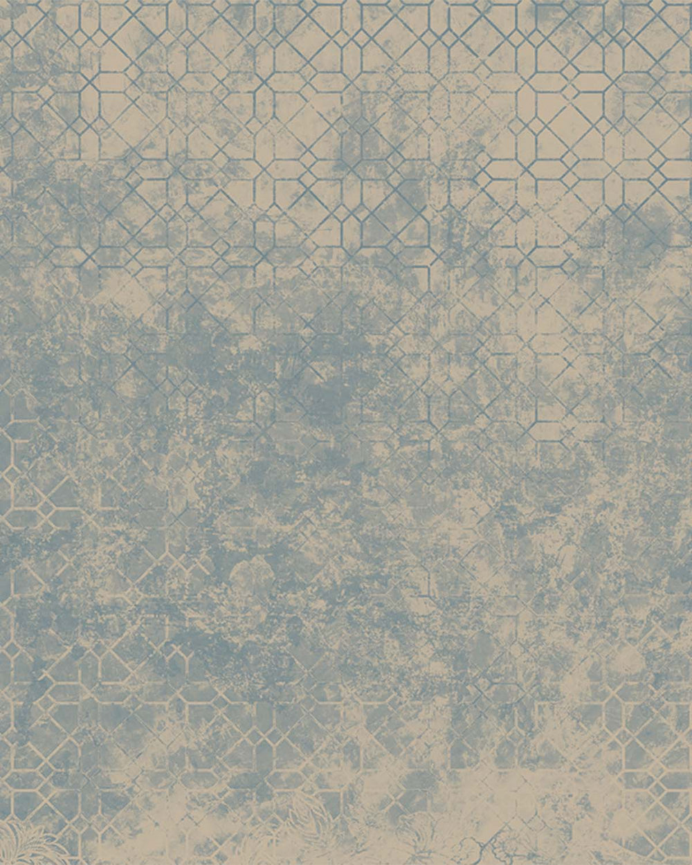 Deco Grey Antique Geometric & Floral Mural M3117