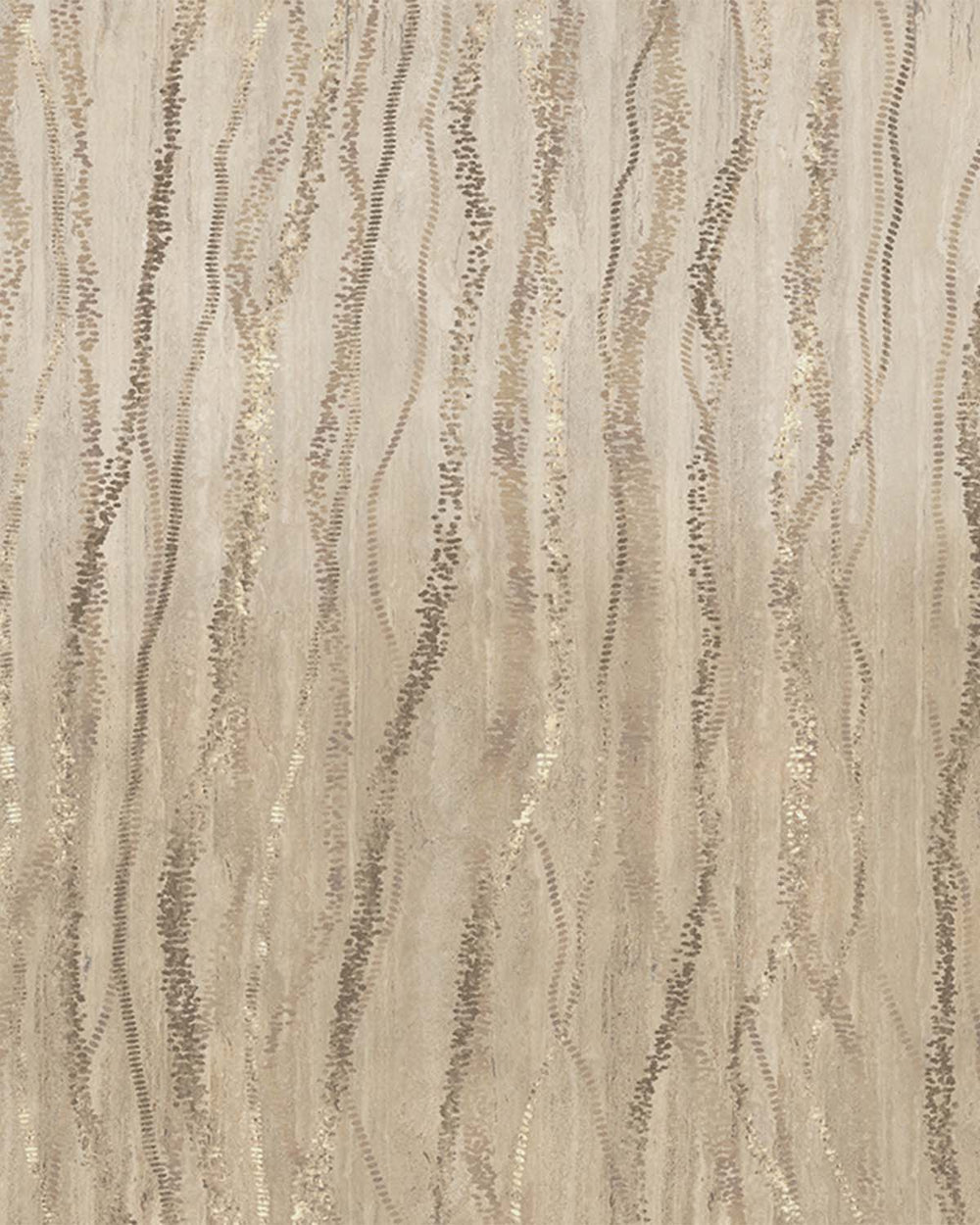 Best Beige Metallic Wavy Line Mural M3118