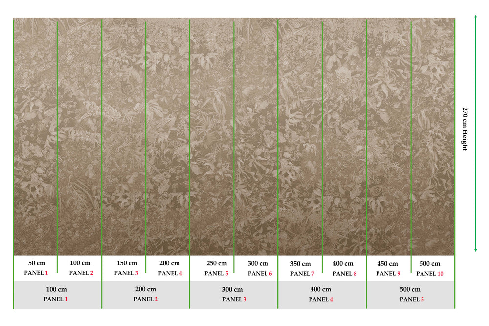 Gazelle Brown Timeless Floral Landscape Mural M3121
