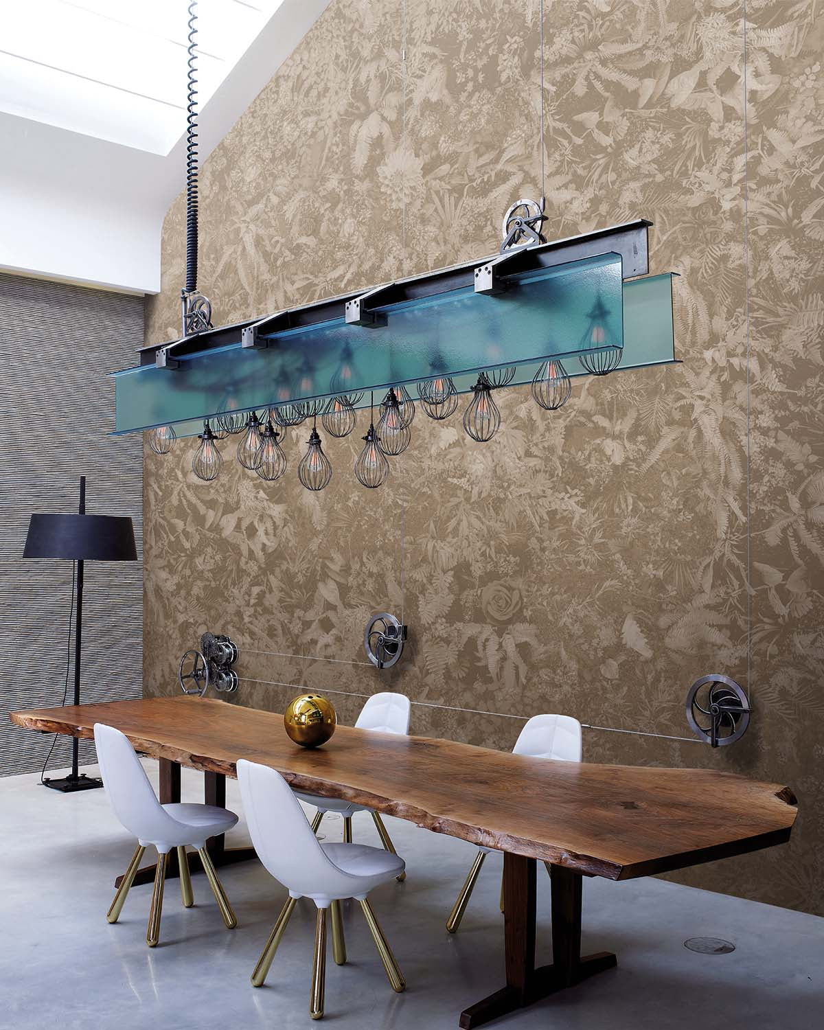 Gazelle Brown Timeless Floral Landscape Mural M3121