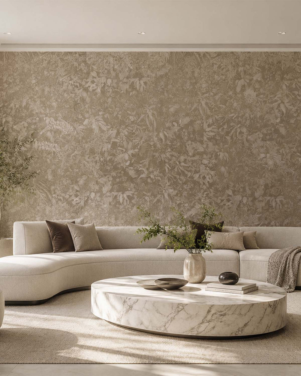 Gazelle Brown Timeless Floral Landscape Mural M3121