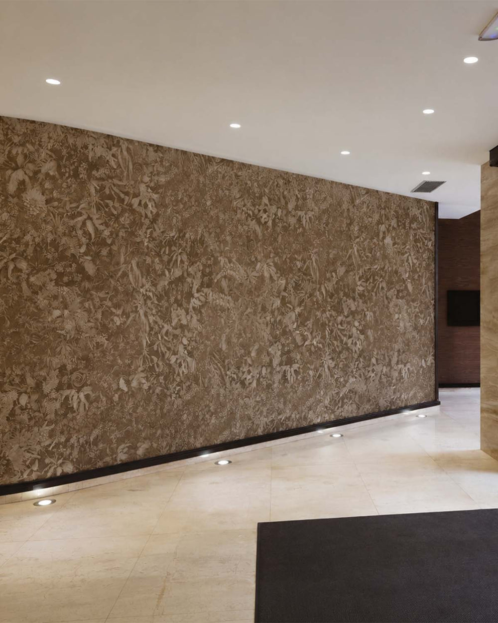 Iroko Brown Timeless Floral Landscape Mural M3122