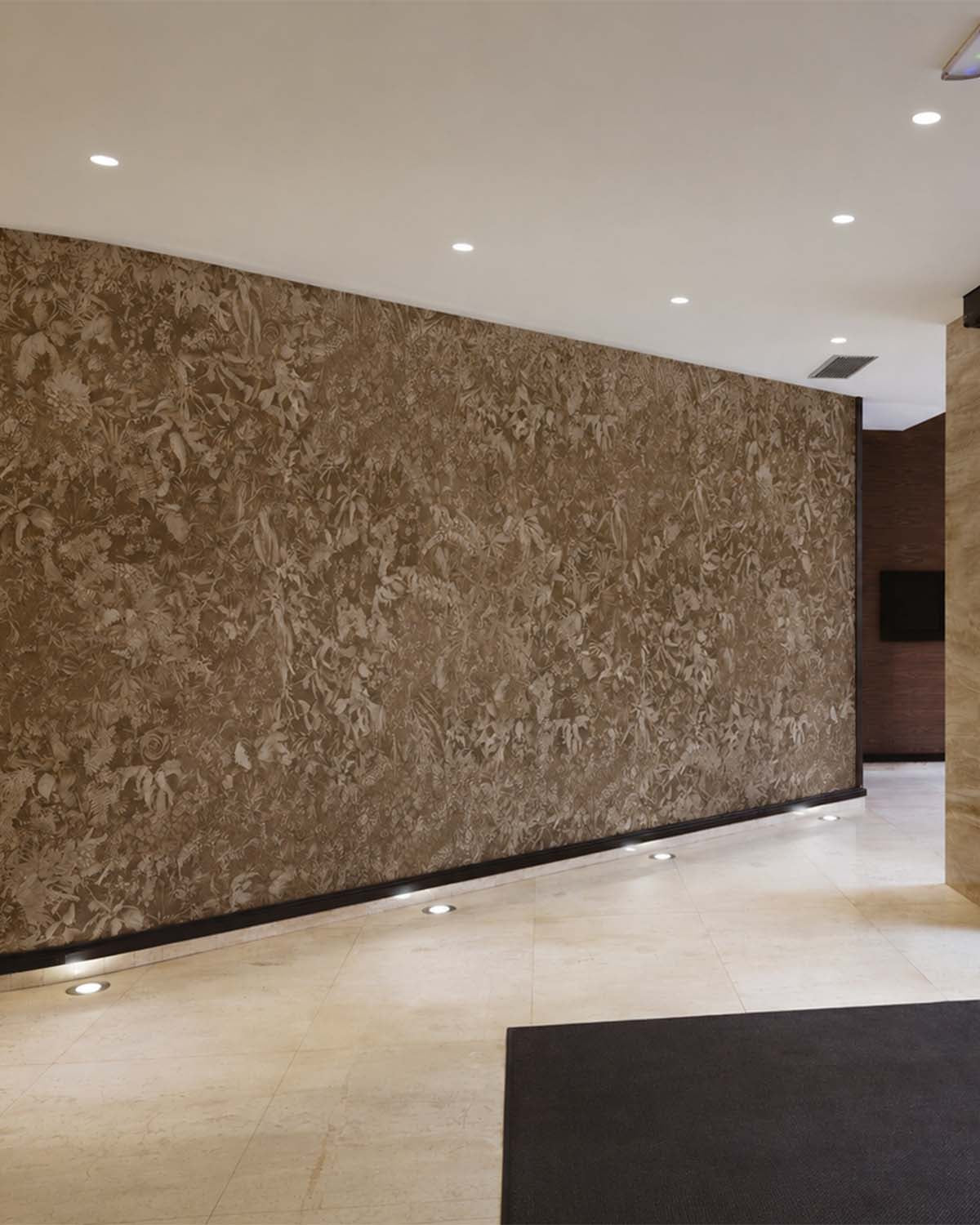 Iroko Brown Timeless Floral Landscape Mural M3122