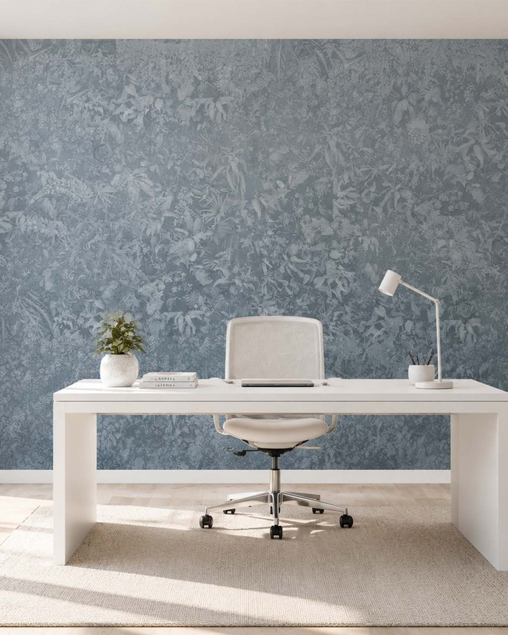 Slate Grey Timeless Floral Landscape Mural M3123