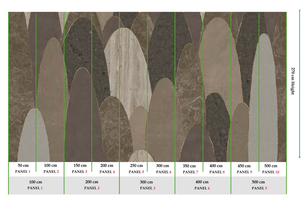 Stone Grey Abstract Marble Archway Mural M3124