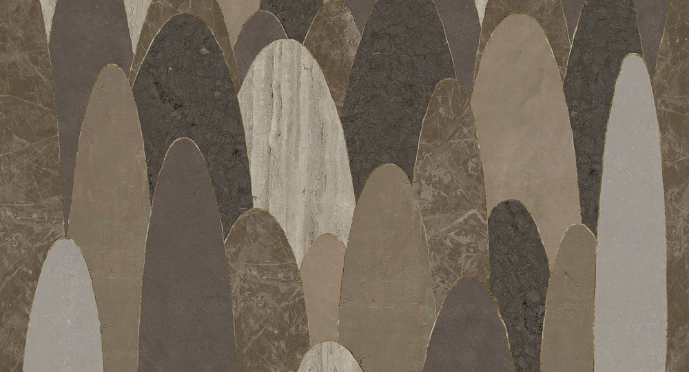 Stone Grey Abstract Marble Archway Mural M3124